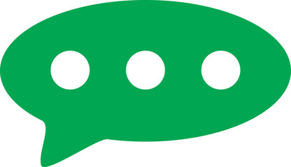Green speech bubble with three dots chat icon vector illustration