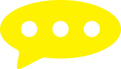 Yellow speech bubble with three dots chat icon vector illustration