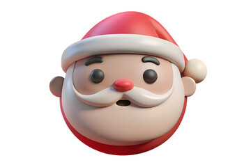 Cheerful Santa Claus face with surprised expression on black background