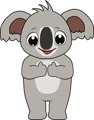 A funny little koala bear and thumbs up