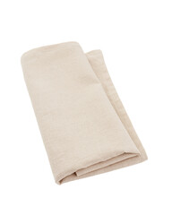 Gray linen napkin isolated on white background