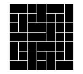 Black brick wall pattern with white grout lines on isolated