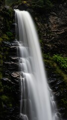 Obraz premium Detailed waterfall scene with elements of cascade, nature, forest, water