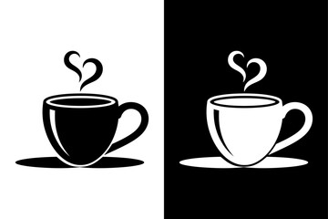 Coffee Mug Vector Icon. Beverage Silhouettes for Menu and Logo Design
