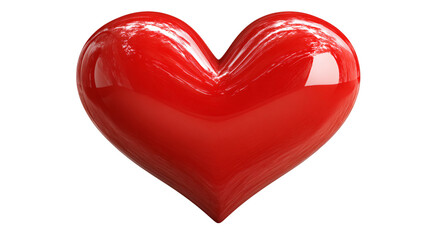 Fototapeta premium Red heart isolated on white background with romantic and love symbols