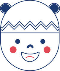 Cute winter hat face  vactor icon