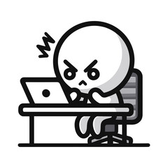 Stress Working Stickman Figures Vector Design