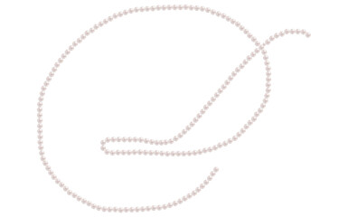 White Pearls Alphabet Letter D Luxury Text Design Vector Illustration.