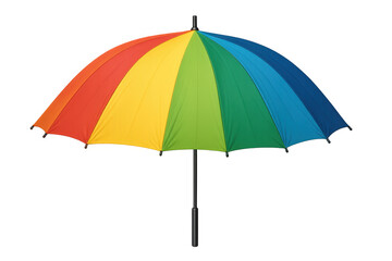 Obraz premium Colorful umbrella displaying pride and diversity, offering protection from rain, isolated with a transparent background
