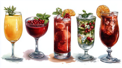 glass of tasty coctails