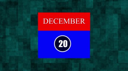 December 20th calendar page with abstract background