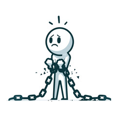 Before The Break – Fear To Courage  Stickman Figures Vector Design