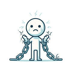 Before The Break – Fear To Courage  Stickman Figures Vector Design