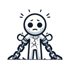 Before The Break – Fear To Courage  Stickman Figures Vector Design