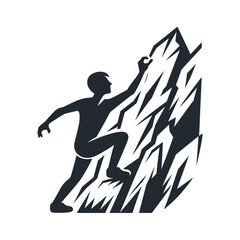 Climbig Mountant Stickman Figures Vector Design
