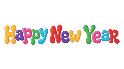 Happy New Year Modern Lettering Design Isolated