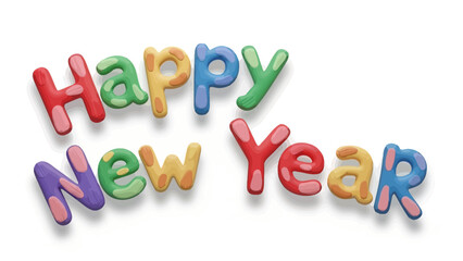 Fun Happy New Year Text Style Illustration