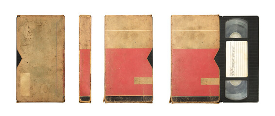 Vintage VHS video cassette and worn slipcase.