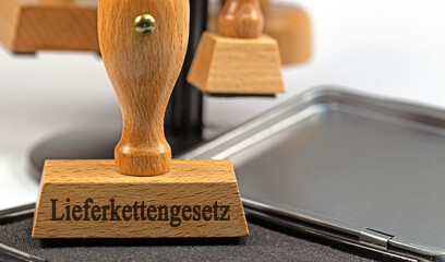 Stempel mit der Aufschrift Lieferkettengesetz