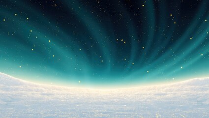 Aurora borealis over a snowy landscape ethereal night sky with stars and glowing northern lights perfect for winter and nature themes