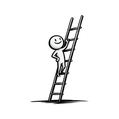 Higher Step – Proud Progress Stickman Figures Vector Design