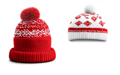  icon set of a red scarf, hat, and gloves 