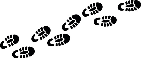 Black Footprints on Transparent Background for Tracking Trail