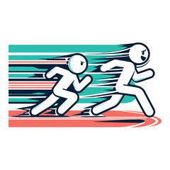 Overtaking The Past &ndash; Confident Stickman Figures Vector Design