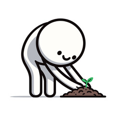 Planting Hope – Beginning Stickman Figures Vector Design