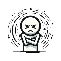  Second Failure – Frustration Stickman Figures Vector Design