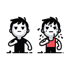 Side-by-side Challenge – Intense Focus Stickman Figures Vector Design