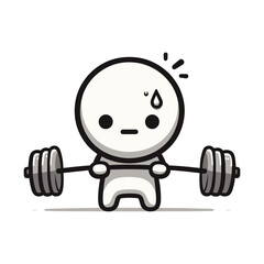  Slow Progress &ndash; Weight Slightly Lighter Stickman Figures Vector Design