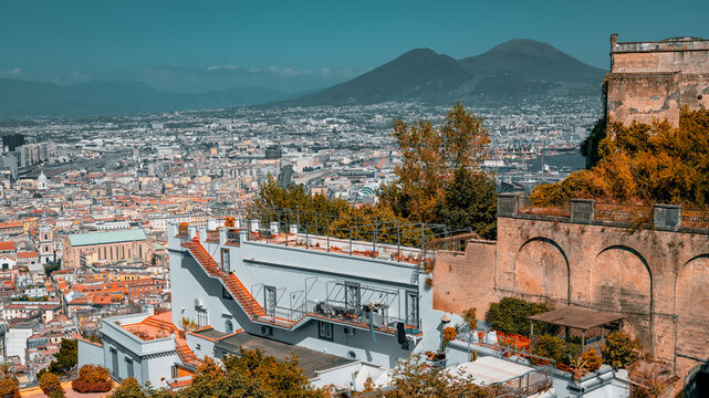 Aerial view of Naples, Italy