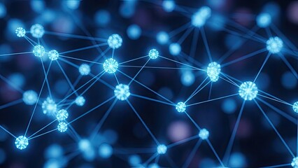 Glowing Blue Network of Connected Nodes and Lines abstract connection