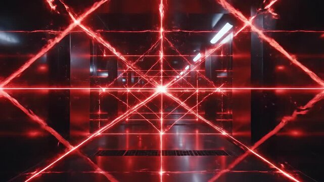 Red Laser Security Grid Activation and Deactivation Sequence