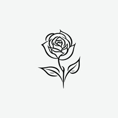 High-quality rose flower vector illustration, perfect for logos, icons, and graphic design projects. Scalable, minimalist, and elegant floral vector art.