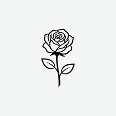 High-quality rose flower vector illustration, perfect for logos, icons, and graphic design projects. Scalable, minimalist, and elegant floral vector art.