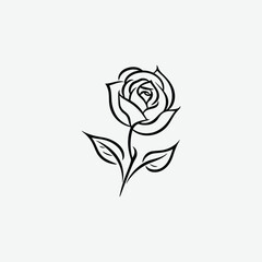 High-quality rose flower vector illustration, perfect for logos, icons, and graphic design projects. Scalable, minimalist, and elegant floral vector art.