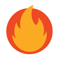 Fire flame icon vector isolated on white background minimalist design