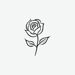 High-quality rose flower vector illustration, perfect for logos, icons, and graphic design projects. Scalable, minimalist, and elegant floral vector art.