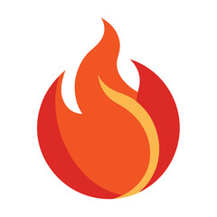 Fire flame icon vector isolated on white background minimalist design