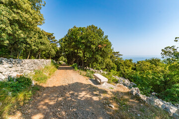 Coastal Hike along the Sentiero Rilke trail on the Gulf of Trieste in Italy