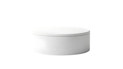 White round container isolated on transparent background.