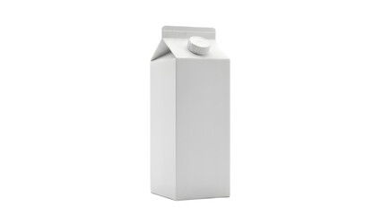 Tall white gable top carton isolated on transparent background.
