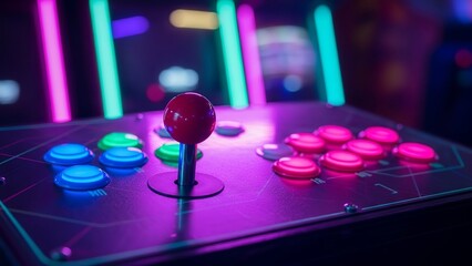 Colorful Arcade Controller for Gaming Setup