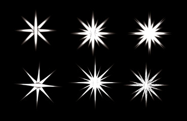 Set of decorative star patterns in a vector illustration design