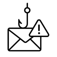 Outline icon for a phishing attack warning