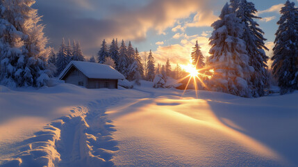 Winter forest. Beautiful snow winter landscape. Winter landscape. Beautiful wintry landscape