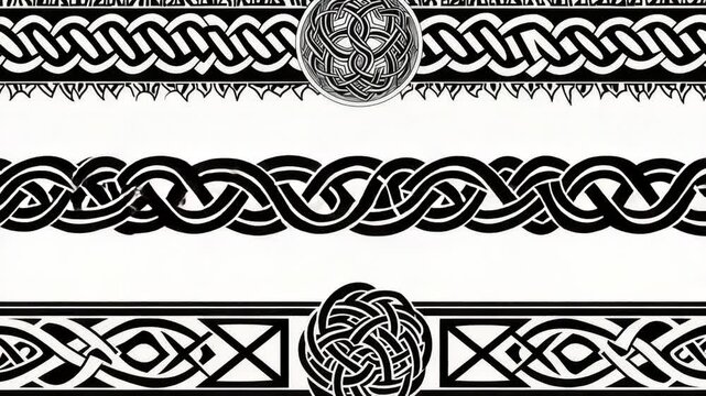 Video A collection of Celtic designs on a white background, ideal for use in decorative or cultural contexts