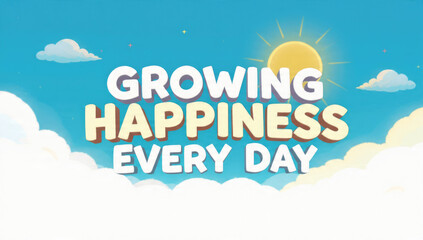 Obraz premium Growing Happiness Every Day Cartoon
